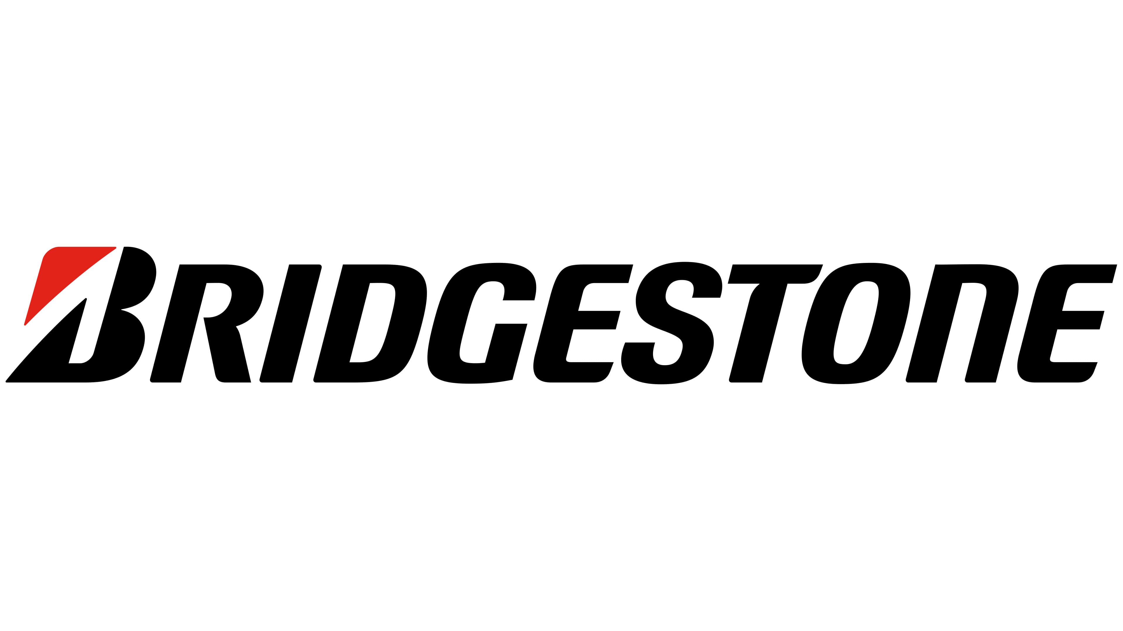 Bridgestone logo in bold black letters on a white background.