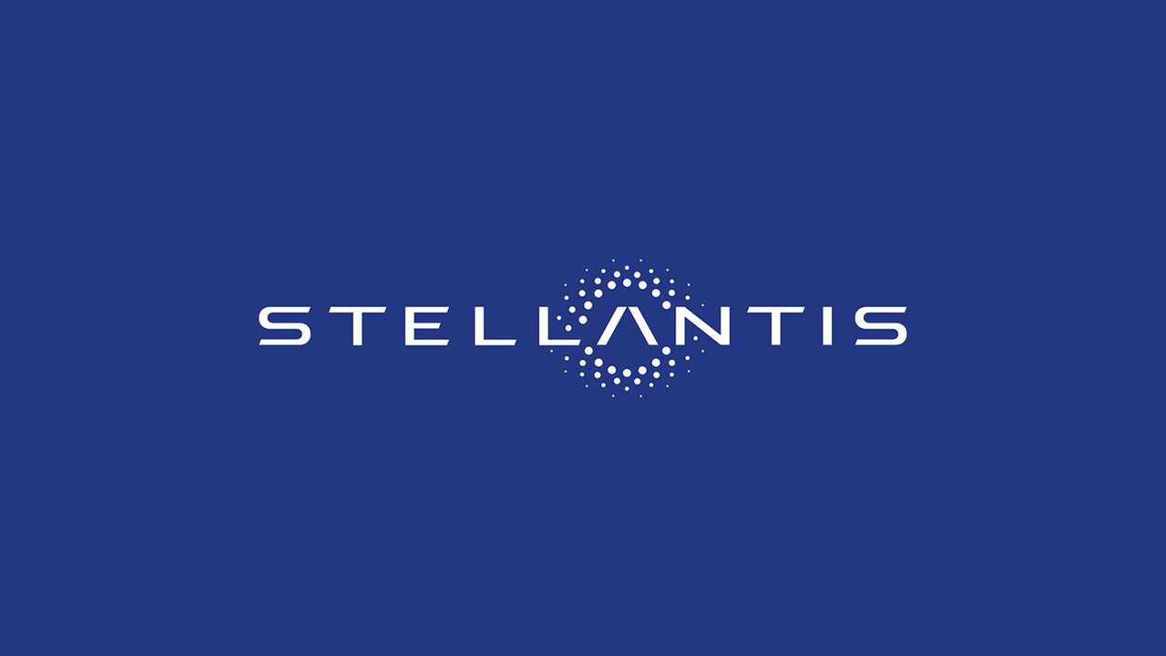Stellantis logo on a blue background.